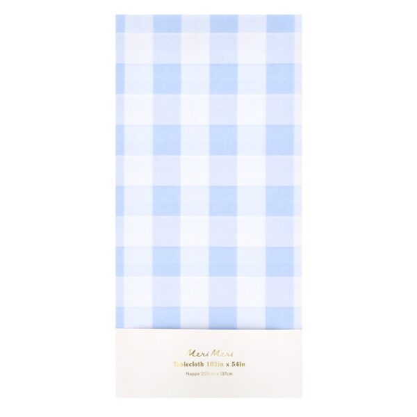 Meri Meri Blue Gingham Paper Tablecloth