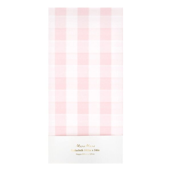 Meri Meri Pink Gingham Paper Tablecloth